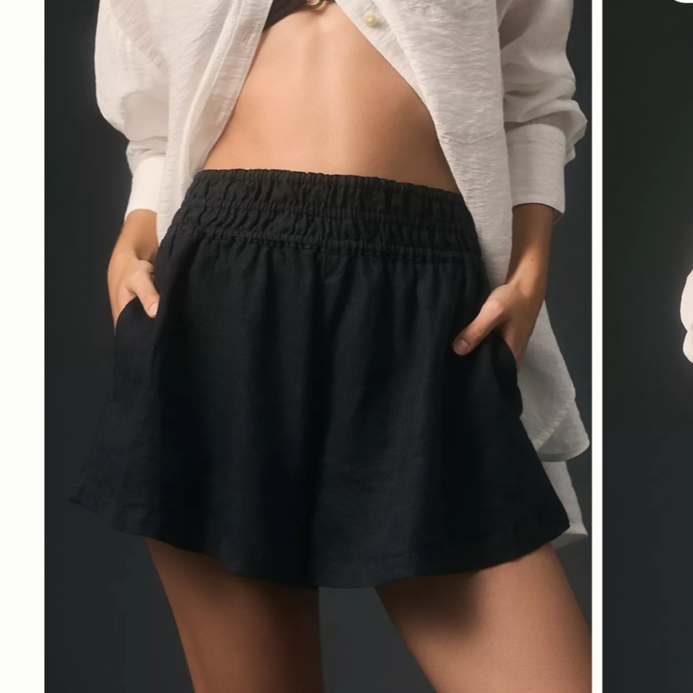 Anthropologie The Sommorset short linen addition black size small